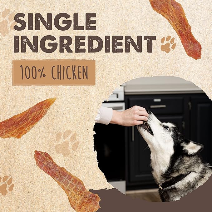 Mighty Paw Naturals Chicken Jerky for Dogs | Chicken Jerky Dog Treats for Small Dogs, Medium Pets and Large Breeds. Natural Dog Treats for Large Dogs, and Puppies. Dried Chicken Dog Jerky Treats 14 oz
