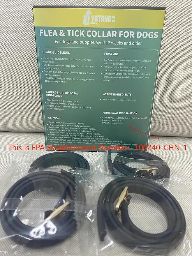 4 Pack Flea Collar for Dogs, 32 Months Flea and Tick Prevention for Dogs, Waterproof Dog Flea Collar, Dog Flea and Tick Treatment, Adjustable Flea and Tick Collar for Dogs Puppy-Black