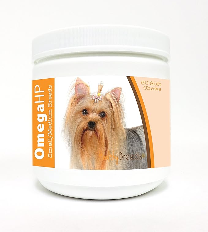 Healthy Breeds Yorkshire Terrier Omega HP Fatty Acid Skin and Coat Support Soft Chews 60 Count