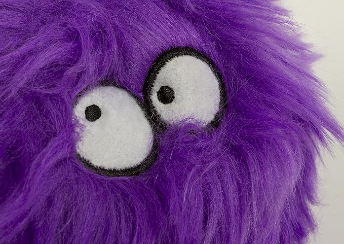 goDog Furballz Squeaky Plush Ball Dog Toy, Chew Guard Technology - Purple, Small