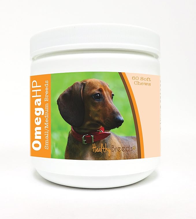 Healthy Breeds Dachshund Omega HP Fatty Acid Skin and Coat Support Soft Chews 60 Count