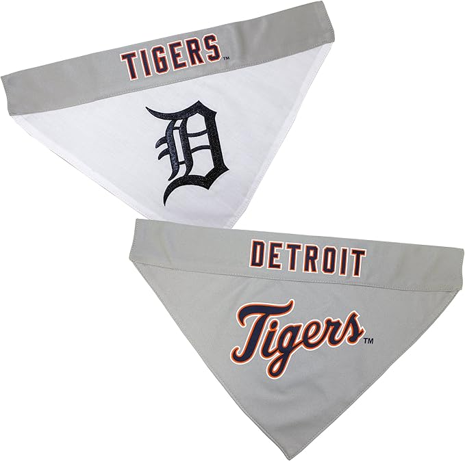 Pets First TIG-3217-S-M MLB Dog Bandana - Detroit Tigers Reversible Pet Bandana, Small/Medium, MLB Team Color