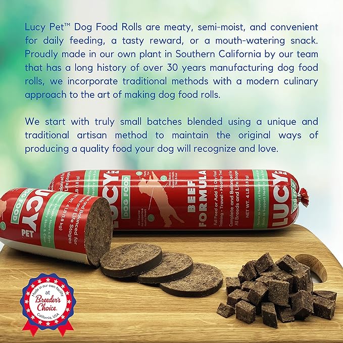 Lucy Pet Products Lucy Pet Beef Formula Dog Food Rolls