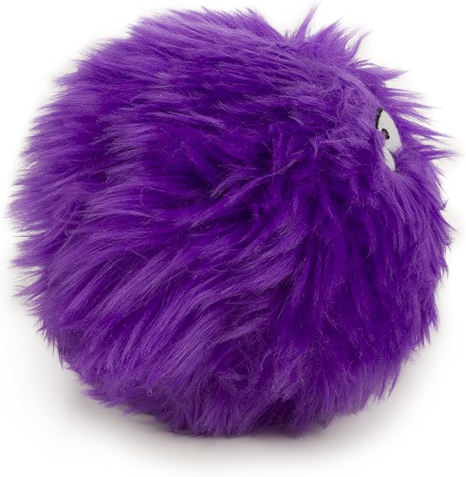 goDog Furballz Squeaky Plush Ball Dog Toy, Chew Guard Technology - Purple, Small