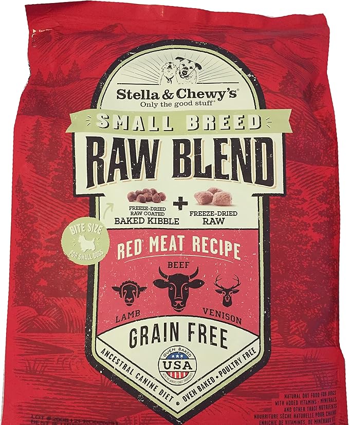 Stella and Chewy's Small Bred Raw Blend, 10 Pound, Red Meat Recipe, Grain-Free Dog Food