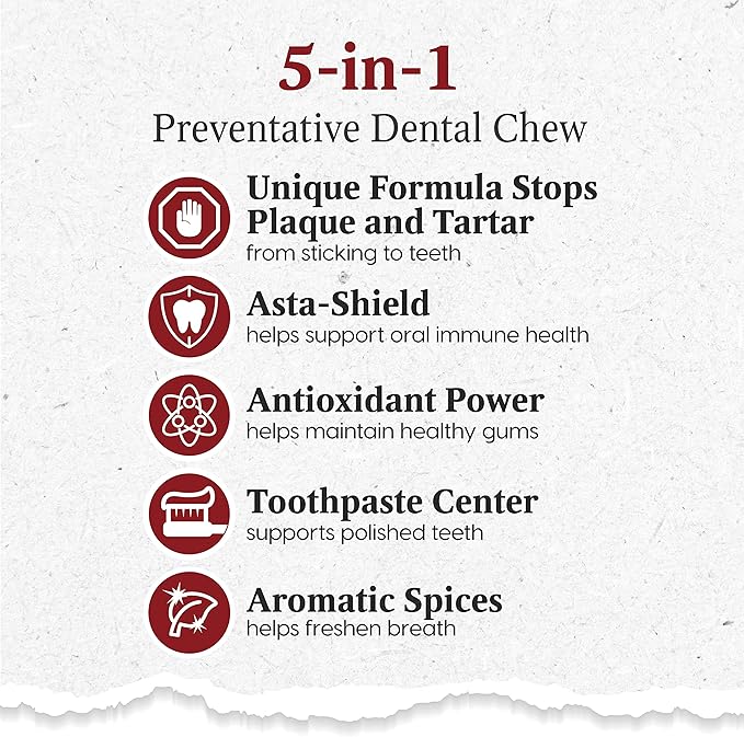 ARK NATURALS Protection+ Brushless Toothpaste – Medium Breeds, 18oz Bag – Dog Dental Chew with Toothpaste Center – Prevent Plaque & Tartar and Freshen Breath with Dental Chews for Dogs