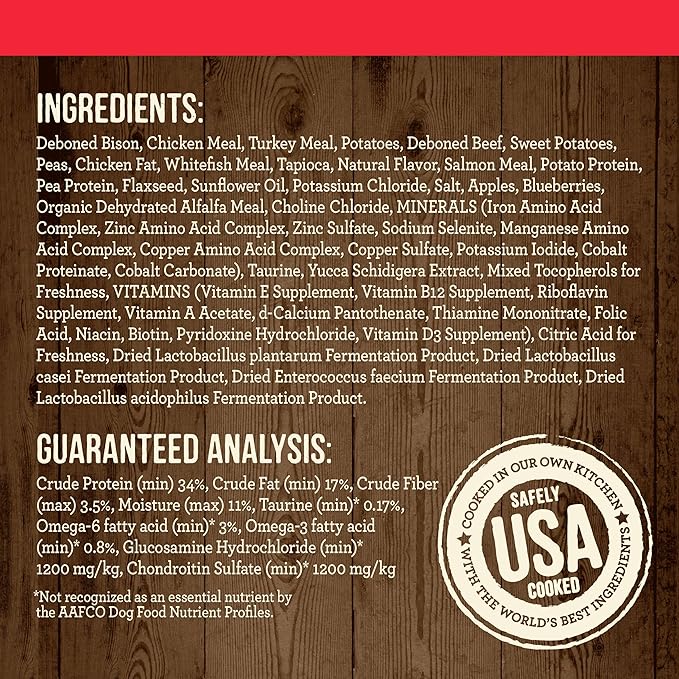 Merrick Dry Dog Food, Real Bison, Beef and Sweet Potato Grain Free Dog Food Recipe - 10 lb. Bag