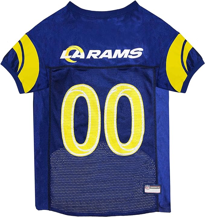 NFL Los Angeles Rams Dog Jersey, Size: Medium. Best Football Jersey Costume for Dogs & Cats. Licensed Jersey Shirt