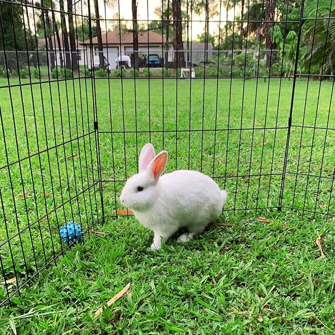 Pet Dog Playpen Foldable Puppy Exercise Pen Metal Portable Yard Fence for Small Dog & Travel Camping 8 Panel-24& 24'' (24"x24")