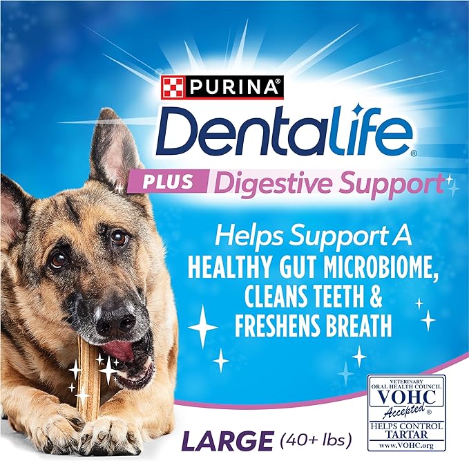 Dentalife Purina Plus Digestive Support Chicken and Pumpkin Flavor Large Dog Dental Chews, MP - 19 ct. Pouch