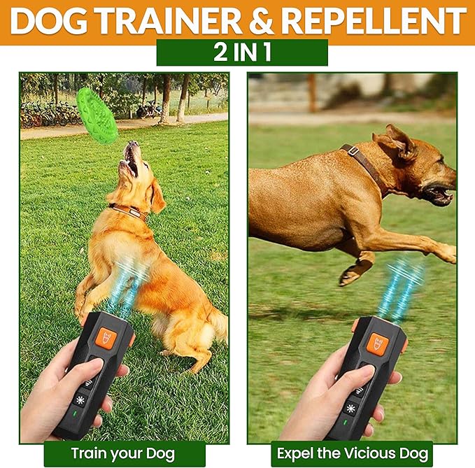 PNG Dog Bark Deterrent Device - 82 ft. Range | Anti Barking Device for Dogs | Dog Training & Behavior Aids | Ultrasonic Bark Stopper with LED Flashlight | Dog Whistle to Stop Barking Neighbors Dog