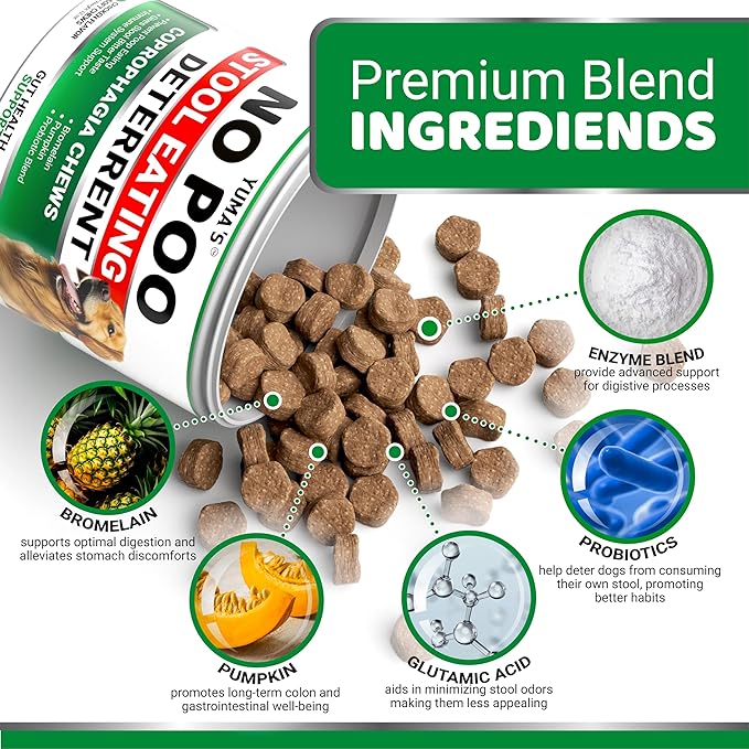 No Poo Chews for Dogs - 170 Ct - Coprophagia No Poop Eating Deterrent For Dogs - Prevent Dog from Eating Poop - Stop Eating Poop for Dogs - Forbid for Dogs Supplement - Probiotics & Digestive Enzymes
