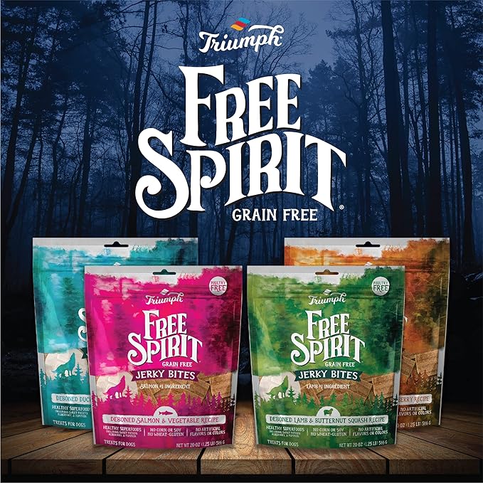 Triumph Free Spirit Grain Free Salmon and Vegetable Recipe Jerky Bites Soft Dog Treats | 24 oz