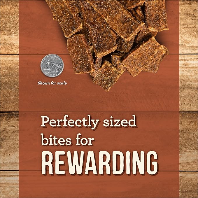 Merrick Dog Jerky, Slow Cooked BBQ Beef Dog Treats, Texas Style Glazed Jerky Strips, Beef Jerky Dog Treats - 10 oz. Pouch