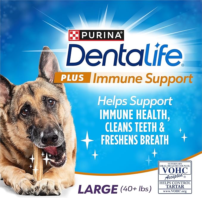 Dentalife Purina Plus Immune Support Chicken, Apple and Blueberry Flavor Large Dog Dental Chews, MP - 19 ct. Pouch
