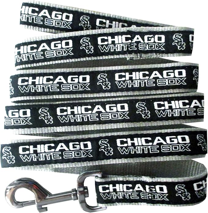 MLB PET Leash, Small, Chicago White Sox Dog Leash, Baseball Team Leash for Dogs & Cats. A Shiny & Colorful Dog & Cat Leash with Emboridered Team Name/Logo Licensed by the MLB