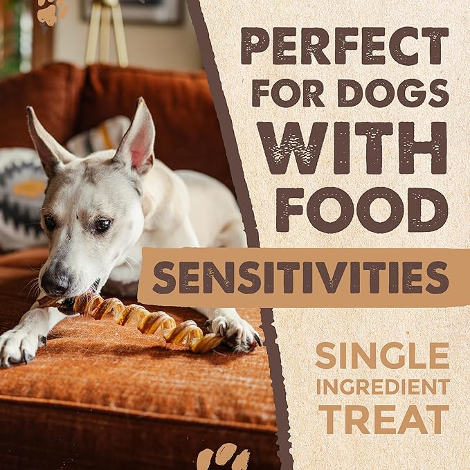 Mighty Paw Naturals Curly Bully Sticks for Dogs - Grass Fed Beef Dog Chews. Dog Bully Sticks for Large Dogs, Medium, Small Breeds. Lower Odor Bully Sticks for Small Dogs. Single Ingredient 12”, 5 Pack