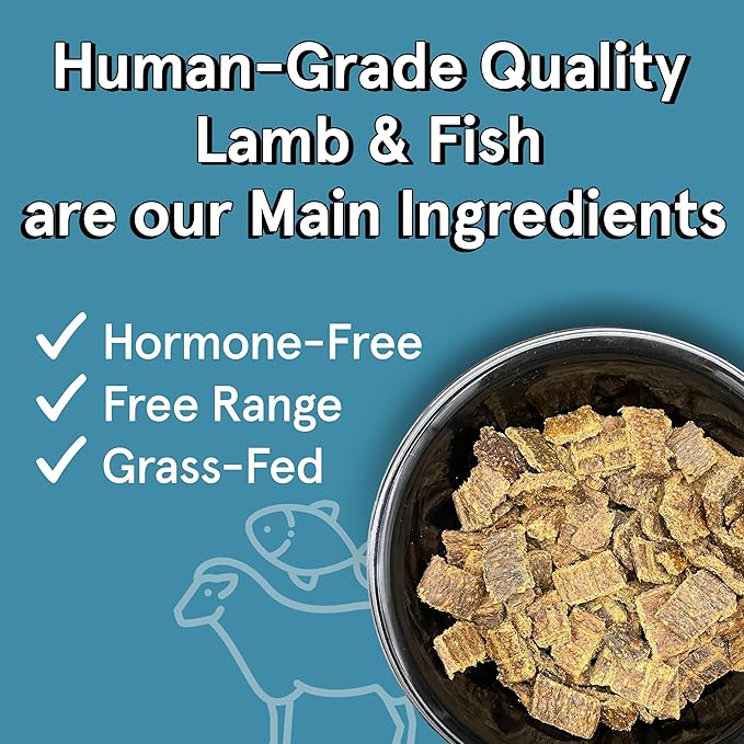 Real Meat Air Dried Dog Food w/ Real Lamb & Fish - Four 5lb Bag of Grain-Free Real Meat Dog Food Sourced from Free-Range Lamb & Ocean-Caught Fish - Digestible, All-Natural, & High-Protein Lamb & Fish