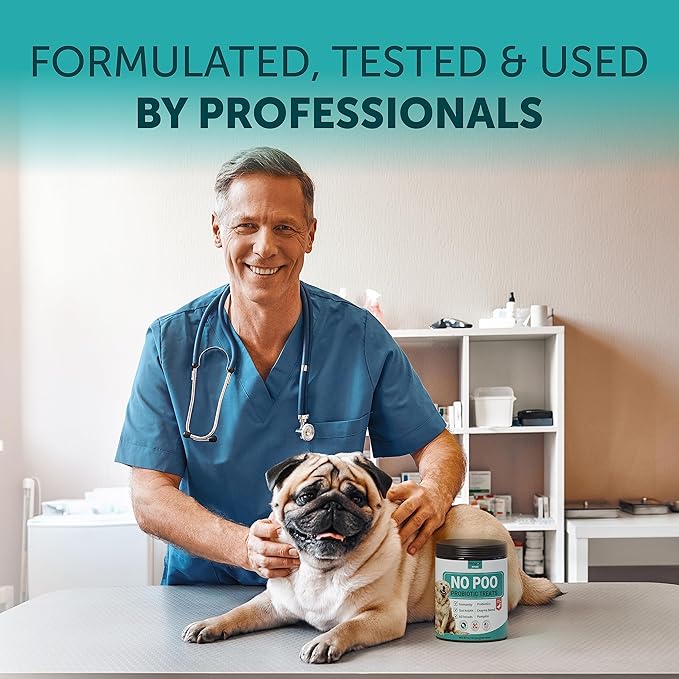 No Poo Chews for Dogs - No Poop Eating for Dogs - Dog Probiotics and Digestive Enzymes - Dog Bad Breath Aid for All Breeds - Dog Digestive Support and Gut Health - 180 Soft Chewables