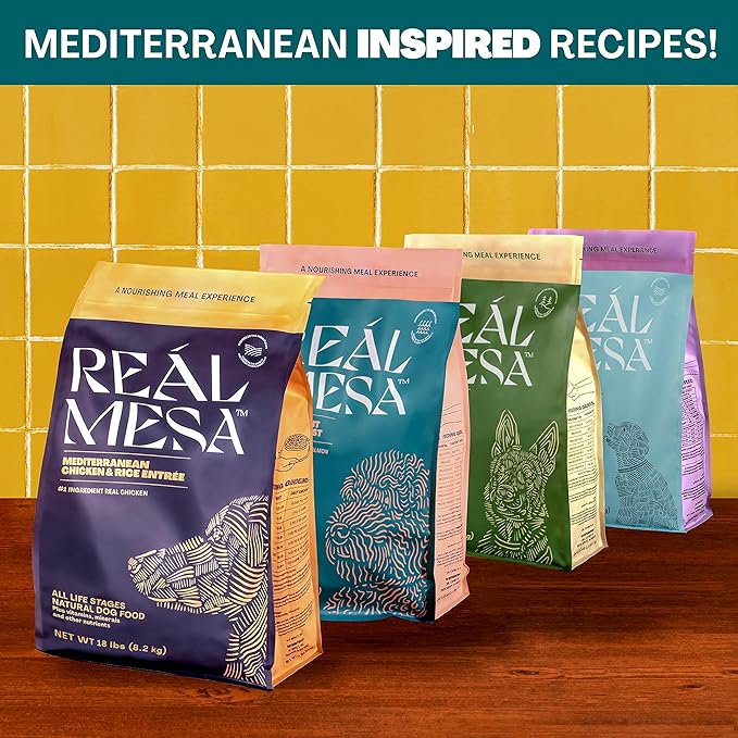 Real Mesa Premium Dry Dog Food - High Protein, Chef-Curated Adult Dog Nutrition, Salmon Entrée (18lbs)