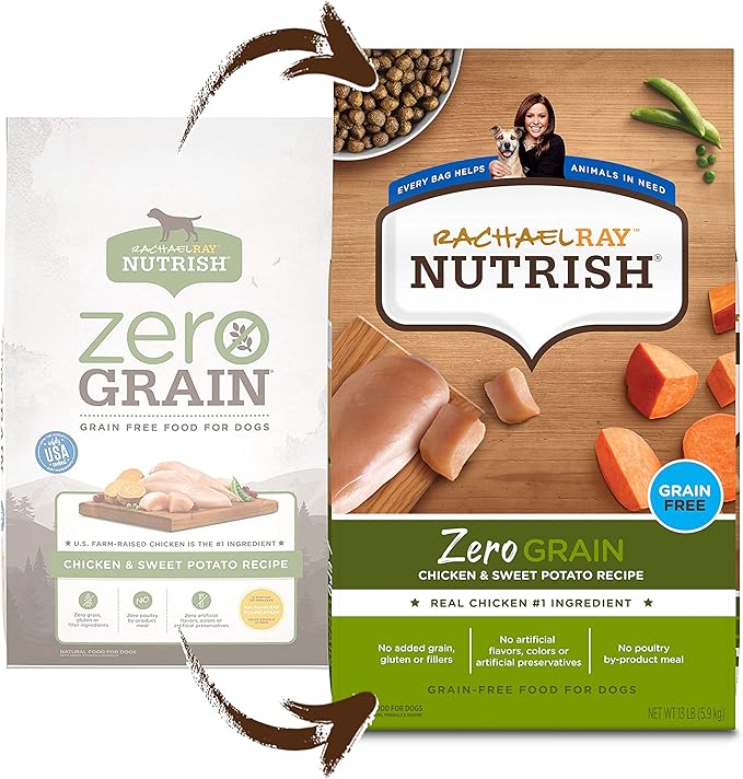 Rachael Ray Nutrish Zero Grain Dry Dog Food, Chicken & Sweet Potato Recipe, 13 Pound Bag
