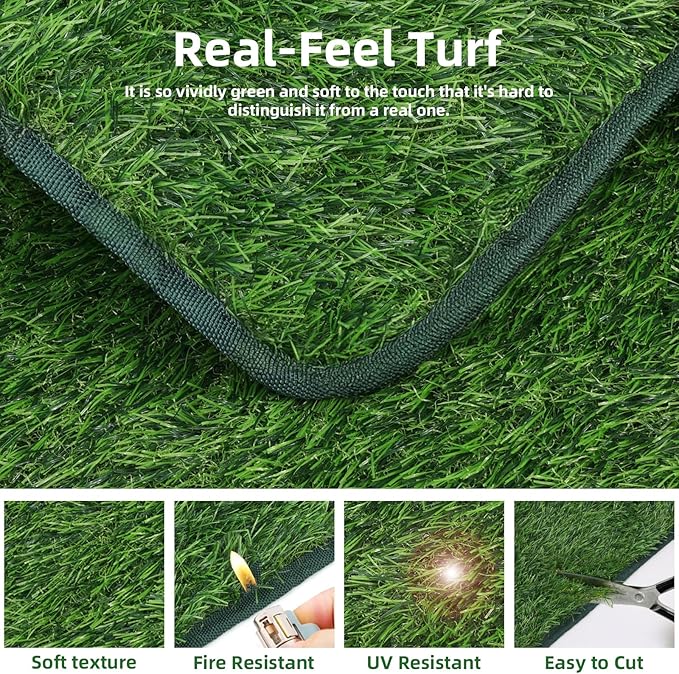 Dog Grass Pee Pad,Artificial Grass for Dogs Potty Training,Reusable Turf Grass Pads for Dogs with Hemmed Edge,Fake Grass Replacement Pads for dog Indoor and Outdoor (18" x 23")