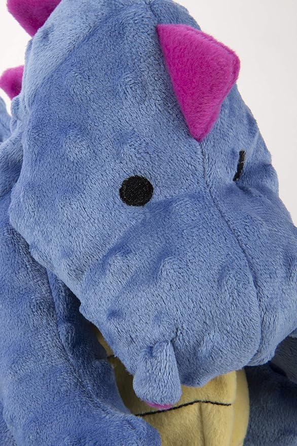 goDog Bubble Plush Dragons Squeaky Dog Toy, Chew Guard Technology - Periwinkle, Extra Large