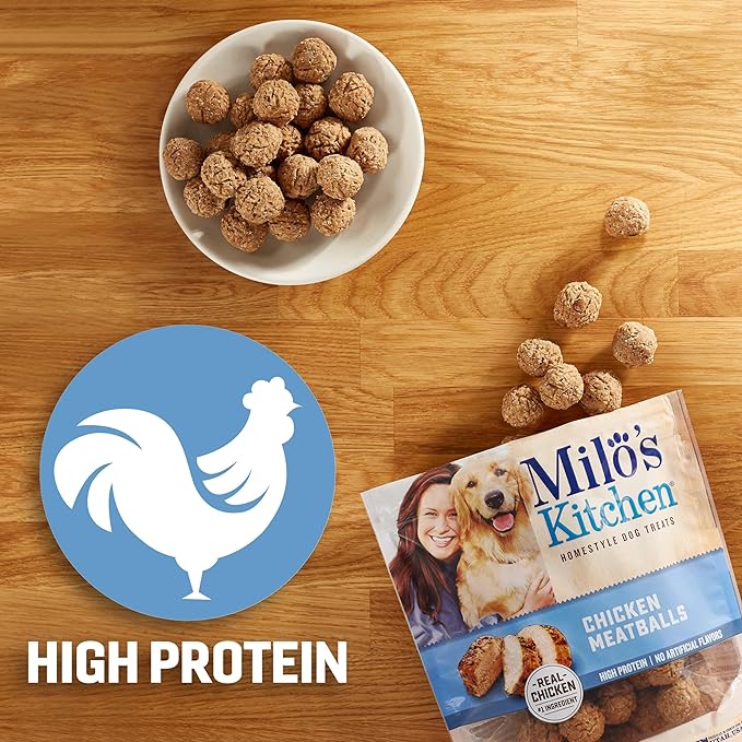 Milo's Kitchen Homestyle Dog Treats, Chicken Meatballs, 28 Ounce, High Protein, No Artifical Flavors