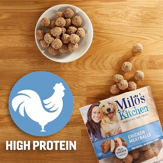 Milo's Kitchen Homestyle Dog Treats, Chicken Meatballs, 28 Ounce, High Protein, No Artifical Flavors
