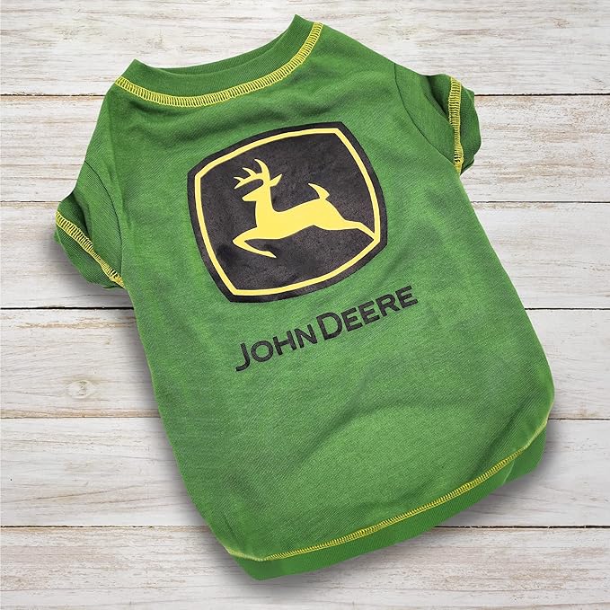 Pets First John Deere Dog T-Shirt, Medium. Warm Pet Clothing for Pets. Soft, Comfortable, Durable Pet Shirt. Best Dog Shirt Jacket Polo Costume Licensed with John Deere Theme/Logo, Green (JOD-4014-MD)