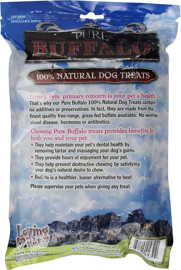 Loving Pets Pure Buffalo 7"-9" Meaty Femur Bones, Dog Treat
