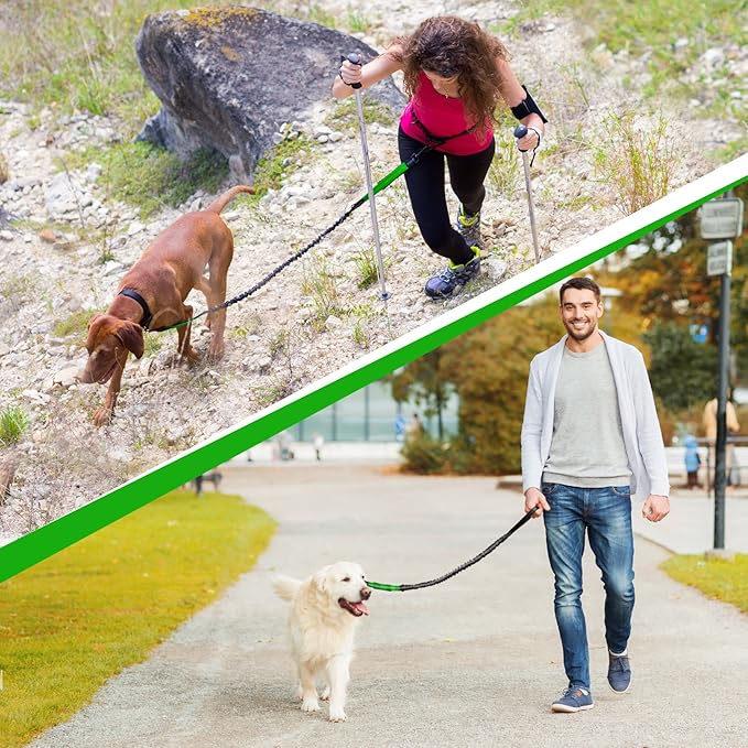 SparklyPets Hands Free Dog Leash with Reflective Stitches – Waist Leash for Dog Walking, Training & Jogging – Running Leash Hands Free for Medium & Large Dogs