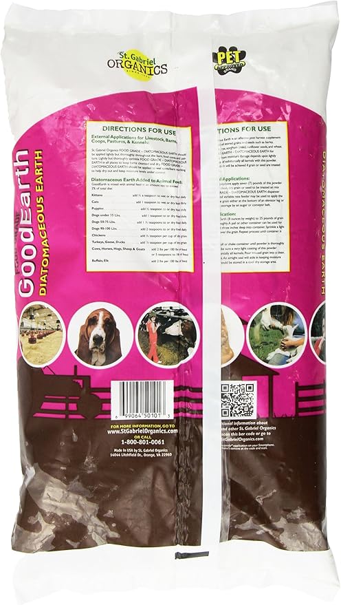 GoodEarth Diatomaceous Earth Supplement for Chicken and Farm Animals,NET WT 2 LBS