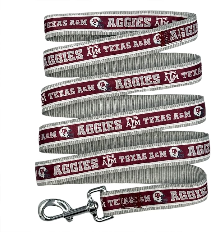 Pets First Collegiate Pet Accessories, Dog Leash, Texas A&M Aggies, Medium