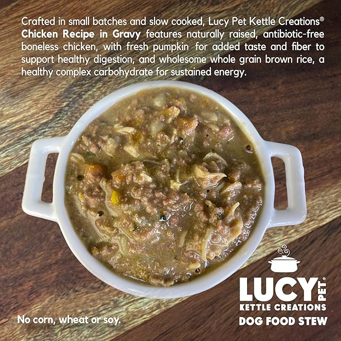 Lucy Pet Products Kettle Creations Chicken Dog Stew Recipe in Gravy 12.5oz, Purple, LPPFFLW301