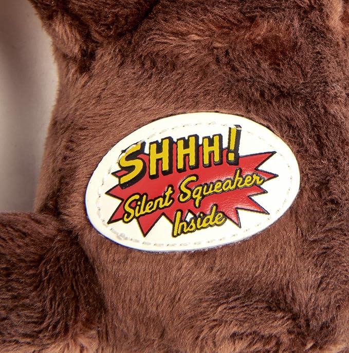 goDog Flips Monkey-Rabbit Silent Squeak Plush Dog Toy, Chew Guard Technology - Brown, Small