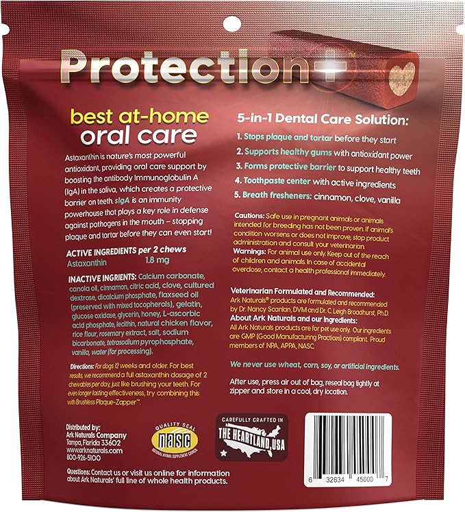 ARK NATURALS Protection+ Brushless Toothpaste – Small Breeds, 12oz Bag – Dog Dental Chew with Toothpaste Center – Prevent Plaque & Tartar and Freshen Breath with Dental Chews for Dogs