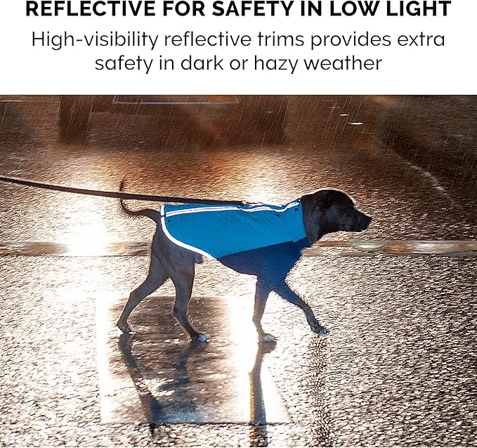 Furhaven Water-Repellent XL Dog Coat, Washable w/ Leash Access & Stretch Fabric - Pro-Fit Active Jacket - Aquamarine, Extra Large
