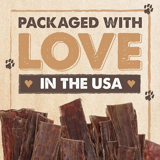 Mighty Paw Naturals Beef Gullet Jerky for Dogs | 100% Natural Dog Jerky Treats for Large Dogs, Medium Pets & Small Breeds. Healthy Beef Jerky Dog Treats. Dog Treats Jerky Strips 14oz
