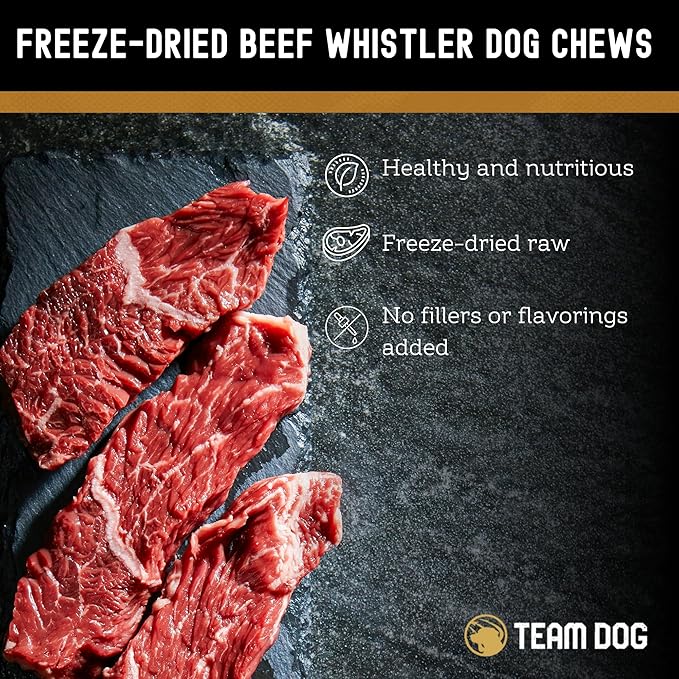 Beef Trachea Dog Chews | Single Ingredient Dog Treat | 100% Freeze Dried Beef Gullet Sticks for Dogs | Supports Healthy Teeth & Gums | All Natural Esophagus Dog Treats Made in USA | 3 Per Bag