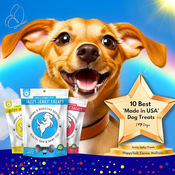Canine Wellness Jazzy Jerky Dog Treats 2-PACK, Splash-A-Licious Salmon, 95% Salmon, Prebiotics for Gut & Immune Health, Omega 3s & 6s for Skin & Coat Health, Made in USA, All Ages, 20 oz