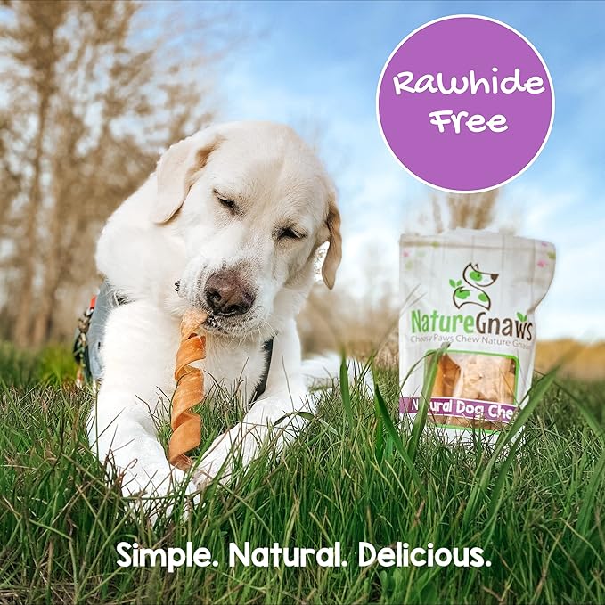 Nature Gnaws - Beef Collagen Chews for Dogs - Premium Natural Beef Hide Bones - Long Lasting Bully Stick Alternative Chew Treats for Aggressive Chewers