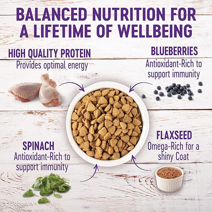 Wellness Complete Health Large Breed Adult Dry Dog Food, No Corn or Wheat, Made in USA with Real Meat, Natural Ingredients, Glucosamine, Probiotics & Omega Fatty Acids (30-Pound Bag)