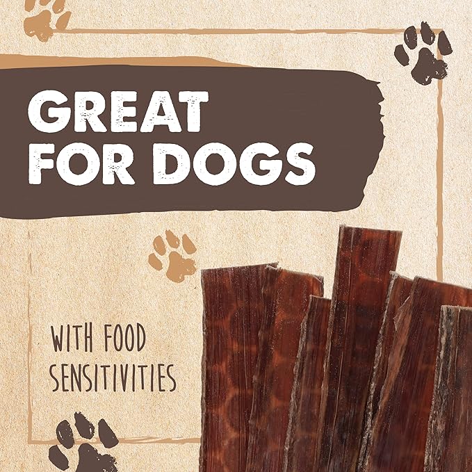 Mighty Paw Naturals Beef Gullet Jerky for Dogs | 100% Natural Dog Jerky Treats for Large Dogs, Medium Pets & Small Breeds. Healthy Beef Jerky Dog Treats. Dog Treats Jerky Strips 14oz