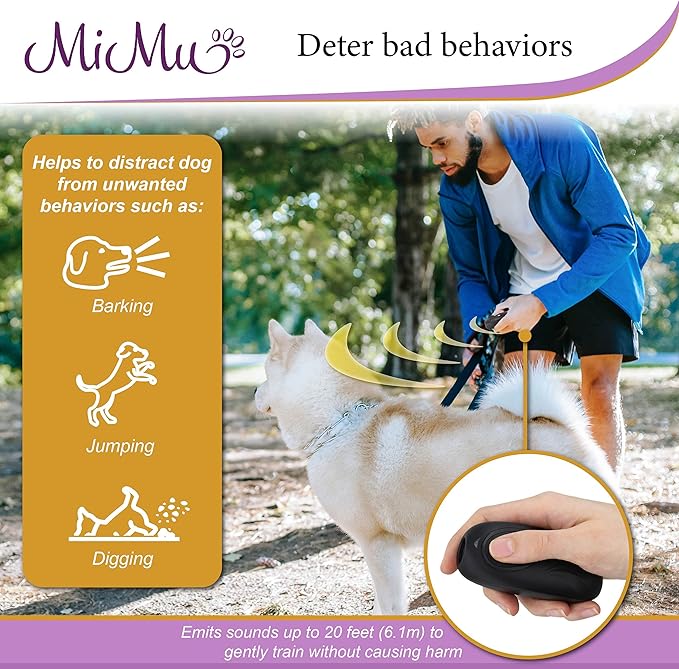 MiMu Ultrasonic Dog Anti Barking Device - Handheld Dog Barking Deterrent Dog Training Aids for Housebreaking