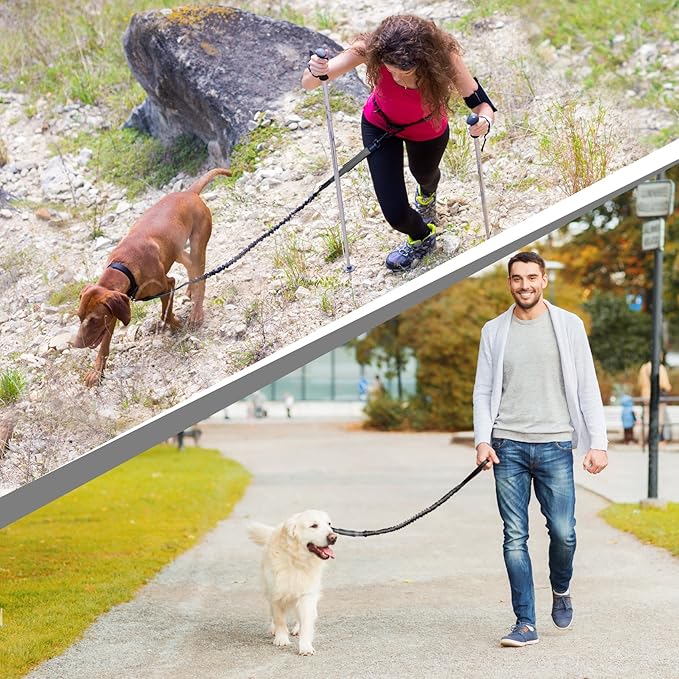 SparklyPets Hands Free Dog Leash with Reflective Stitches – Waist Leash for Dog Walking, Training & Jogging – Running Leash Hands Free for Medium & Large Dogs
