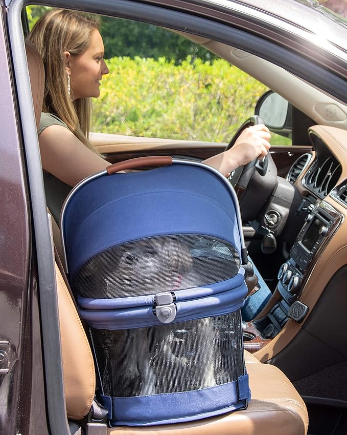 Pet Gear View 360 Pet Safety Carrier & Car Seat for Small Dogs & Cats Push Button Entry