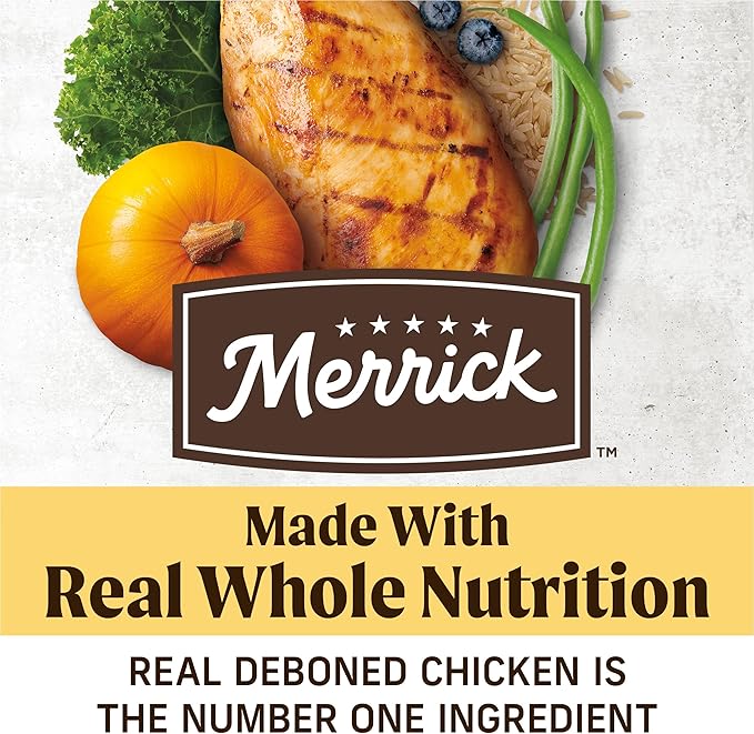 Merrick Immune Health Recipe, Healthy Grains Chicken Dry Dog Food with Freeze-Dried Clusters with Superfoods - 4 lb. Bag
