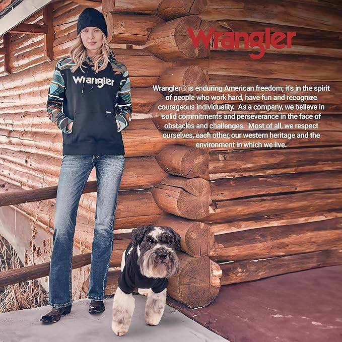 Wrangler Dog Hoodie – Fleece Dog Sweater with Leash Hole, Cold Winter Dog Sweatshirt for Small Medium & Large Size Dogs, Premium Dog Clothes, Fall Dog Sweaters Pullover Hoodie, Cozy Warm Dog Outfit