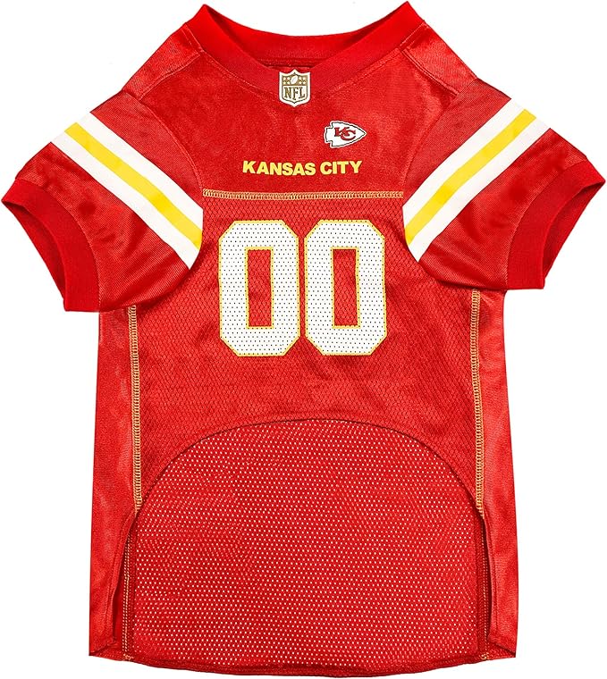 NFL Kansas City Chiefs Dog Jersey, Size: Medium. Best Football Jersey Costume for Dogs & Cats. Licensed Jersey Shirt